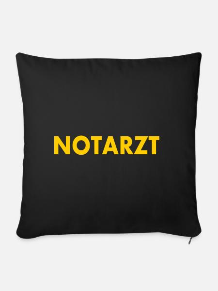 Notarzt - Sofakissenbezug 45 x 45 cm - Schwarz