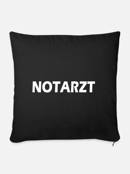 Notarzt - Sofakissenbezug 45 x 45 cm - Schwarz