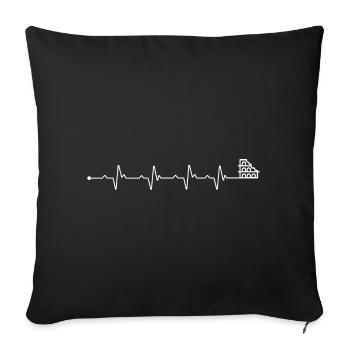 Heartbeat Train Skyline - Sofa pillowcase 17,3'' x 17,3'' (45 x 45 cm) - black - Front