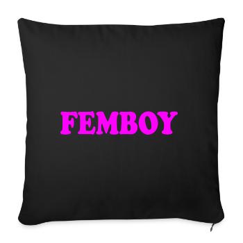 Femboy - Housse de coussin décorative 45 x 45 cm - noir - Devant