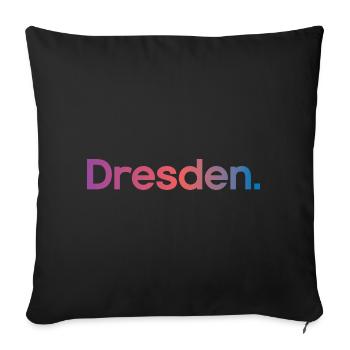 Dresden Typography Colors City Icon Logo icon - Sofa pillowcase 17,3'' x 17,3'' (45 x 45 cm) - black - Front