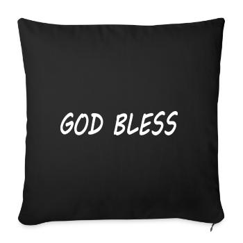 God bless - Sofa pillowcase 17,3'' x 17,3'' (45 x 45 cm) - black - Front