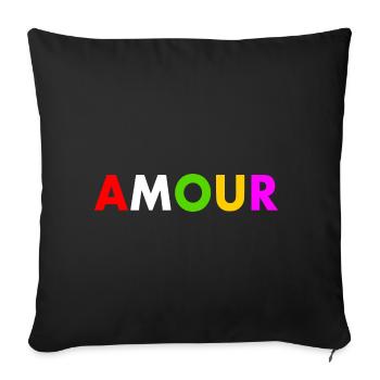 Amour - Housse de coussin décorative 45 x 45 cm - noir - Devant