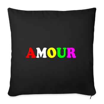 Amour - Housse de coussin décorative 45 x 45 cm - noir - Devant