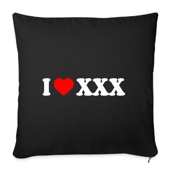 I love xxx - Housse de coussin décorative 45 x 45 cm - noir - Devant