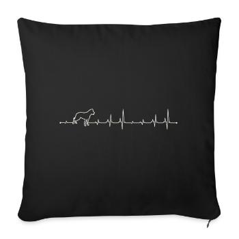 Heartbeat Beauceron dog - Sofa pillowcase 17,3'' x 17,3'' (45 x 45 cm) - black - Front