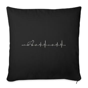 Equine Heartbeat Line Art - Sofa pillowcase 17,3'' x 17,3'' (45 x 45 cm) - black - Front