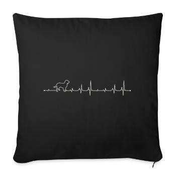 Canine Heartbeat Line Art - Sofa pillowcase 17,3'' x 17,3'' (45 x 45 cm) - black - Front