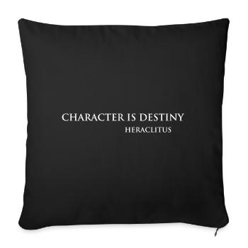 Heraclitus Quote Artistic Typography - Sofa pillowcase 17,3'' x 17,3'' (45 x 45 cm) - black - Front