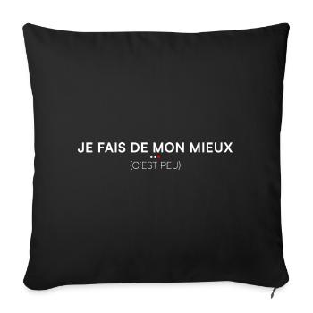Je fais de mon mieux humour moderne - Housse de coussin décorative 45 x 45 cm - noir - Devant