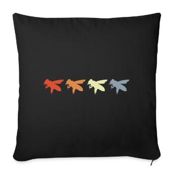 Look vintage abeille - Housse de coussin décorative 45 x 45 cm - noir - Devant
