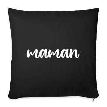 mom - Sofa pillowcase 17,3'' x 17,3'' (45 x 45 cm) - black - Front