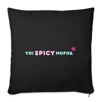 Yo ! Épicé. | Style rétro de l’an 2000 - Housse de coussin décorative 45 x 45 cm - noir - Devant