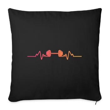 Gym Dumbbell Sunset Heartbeat Krafttraining - Sofakissenbezug 45 x 45 cm - Schwarz - Vorne