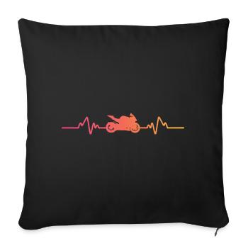 Motorradfahrer Sunset Heartbeat Motorrad - Sofakissenbezug 45 x 45 cm - Schwarz - Vorne