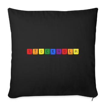 Rainbow Stockholm - Sofa pillowcase 17,3'' x 17,3'' (45 x 45 cm) - black - Front