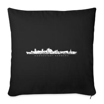 Hamburg Skyline (Vintage/Weiß) - Sofakissenbezug 45 x 45 cm - Schwarz - Vorne