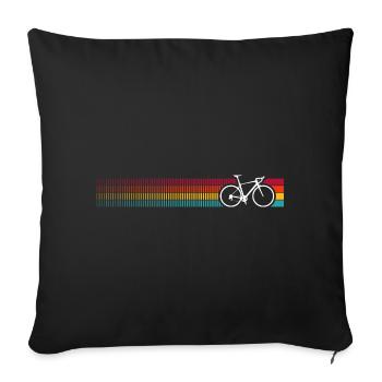 Vibrant Rainbow Bicycle Pattern - Sofa pillowcase 17,3'' x 17,3'' (45 x 45 cm) - black - Front