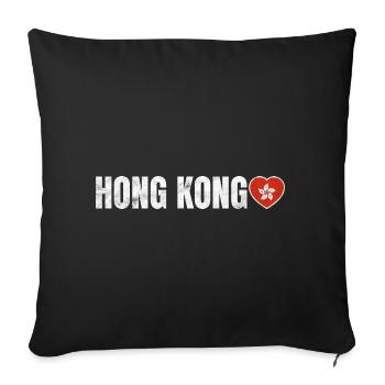 Hong Kong - Housse de coussin décorative 45 x 45 cm - noir - Devant