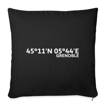 Grenoble coordinates - Sofa pillowcase 17,3'' x 17,3'' (45 x 45 cm) - black - Front