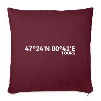 Tours Coordinates - Sofa pillowcase 17,3'' x 17,3'' (45 x 45 cm) - burgundy - Front