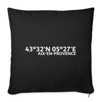 Aix-en-Provence Koordinaten - Sofakissenbezug 45 x 45 cm - Schwarz - Vorne