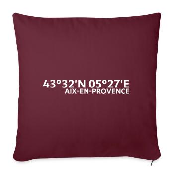 Aix-en-Provence Koordinaten - Sofakissenbezug 45 x 45 cm - Burgunderrot - Vorne