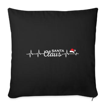 Heart Beat Santa Claus - Sofa pillowcase 17,3'' x 17,3'' (45 x 45 cm) - black - Front