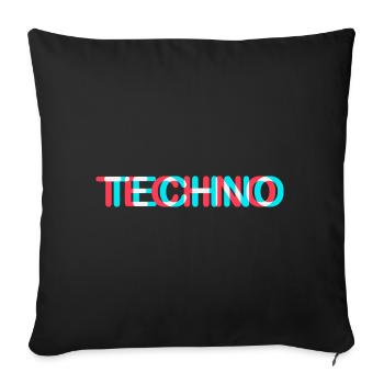 Techno Rave Festival Electro Music Raver - Sofa pillowcase 17,3'' x 17,3'' (45 x 45 cm) - black - Front
