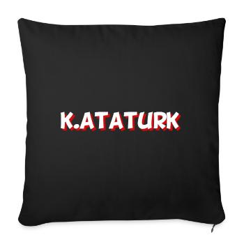 K.Ataturk - Sofa pillowcase 17,3'' x 17,3'' (45 x 45 cm) - black - Front