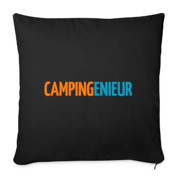 Camping cool funny sayings humor engineer fan - Sofa pillowcase 17,3'' x 17,3'' (45 x 45 cm) - black - Front