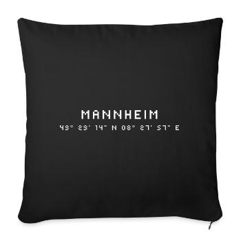 Mannheim coordinates - Sofa pillowcase 17,3'' x 17,3'' (45 x 45 cm) - black - Front