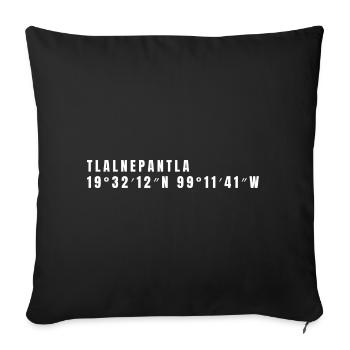 State of Mexico Mexico Coordinates - Sofa pillowcase 17,3'' x 17,3'' (45 x 45 cm) - black - Front