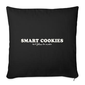 SMART COOKIES DON'T FOLLOW THE CRUMBS - Sofa pillowcase 17,3'' x 17,3'' (45 x 45 cm) - black - Front