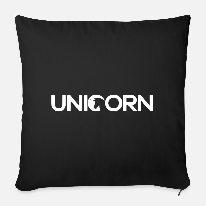 Unicorn - Einhorn - Sofakissenbezug 45 x 45 cm - Schwarz
