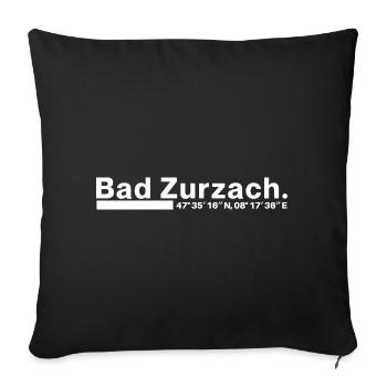 Bad Zurzach coordinates, Canton of Aargau, Switzerland - Sofa pillowcase 17,3'' x 17,3'' (45 x 45 cm) - black - Front