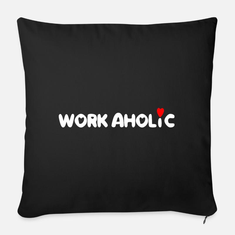 worker workaholic travailler - Housse de coussin décorative 45 x 45 cm - noir