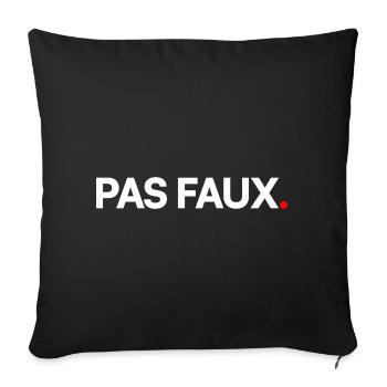 PAS FAUX | Expression humour minimaliste - Housse de coussin décorative 45 x 45 cm - noir - Devant