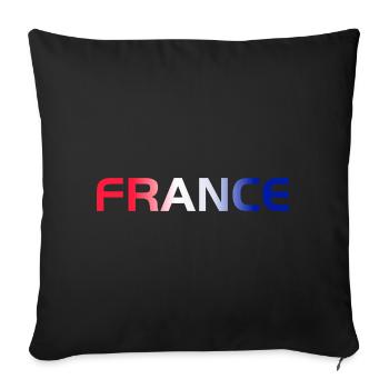 France Football Flag Shirt Soccer Shirt French Tee - Sofakissenbezug 45 x 45 cm - Schwarz - Vorne