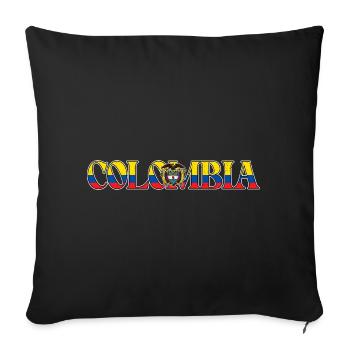 Colombian Flag Colombia Love - Sofa pillowcase 17,3'' x 17,3'' (45 x 45 cm) - black - Front
