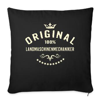 Original 100 Prozent Landmaschinenmechaniker - - Sofakissenbezug 45 x 45 cm - Schwarz - Vorne
