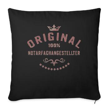 Original 100 Prozent Notarfachangestellter - - Sofakissenbezug 45 x 45 cm - Schwarz - Vorne
