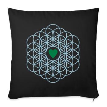 Fleur de vie - Housse de coussin décorative 45 x 45 cm - noir - Devant