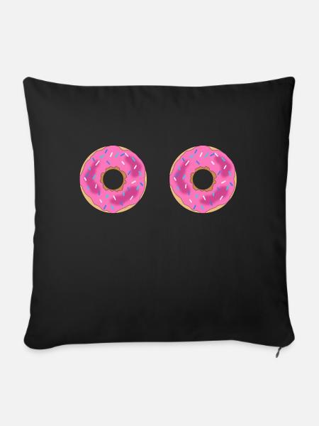 uups, boobs als donuts - Sofakissenbezug 45 x 45 cm - Schwarz