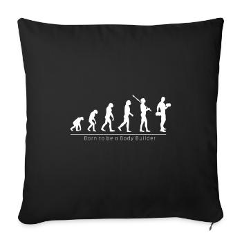 Cadeau cool drôle bodybuilder Evolution - Housse de coussin décorative 45 x 45 cm - noir - Devant