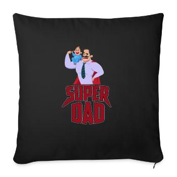 SUPER DAD - Housse de coussin décorative 45 x 45 cm - noir - Devant