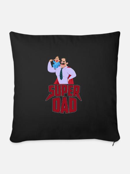 SUPER DAD - Sofakissenbezug 45 x 45 cm - Schwarz