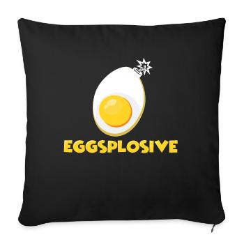 Ei Huhn Witzig Lustig Geschenkidee Explosiv Bombe - Sofakissenbezug 45 x 45 cm - Schwarz - Vorne