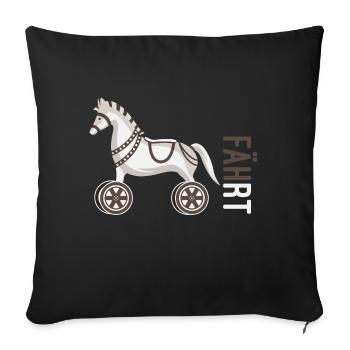 Fährt Pferd Fahrrad - Sofakissenbezug 45 x 45 cm - Schwarz - Vorne