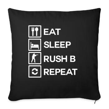 Eat Sleeping B Rush Repeat CSGO Gift - Sofa pillowcase 17,3'' x 17,3'' (45 x 45 cm) - black - Front
